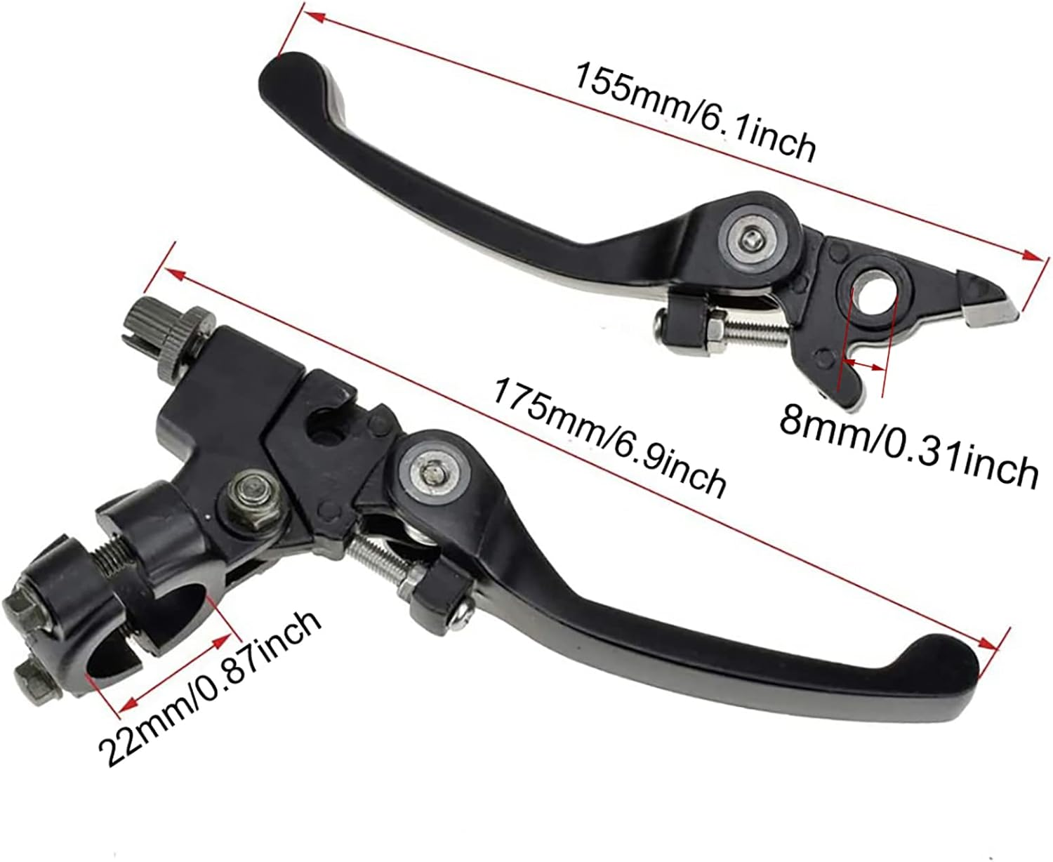 KAKO Clutch Brake Handle Levers for 22Mm 7/8 Inch Handlebar, Fit for 110Cc 125Cc 140Cc TTR SSR Xmotos Apollo 125 Pit Dirt Bike CRF50 CRF70 Motor Bike Motocross Parts image number 1