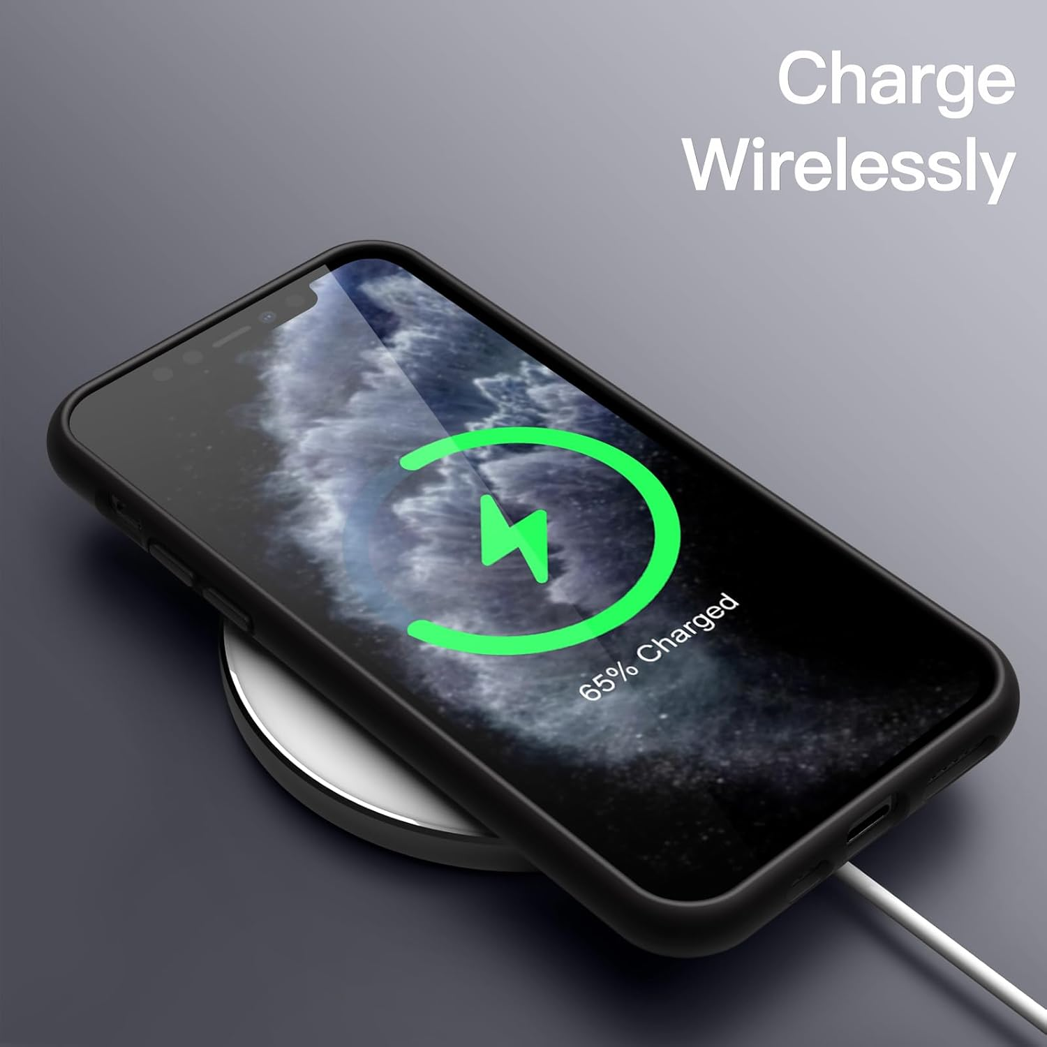 Jetech Silicone Case for Iphone 11 Pro 5.8-Inch, Silky-Soft Touch Full-Body Protective Phone Case, Shockproof Cover with Microfiber Lining (Black) image number 5