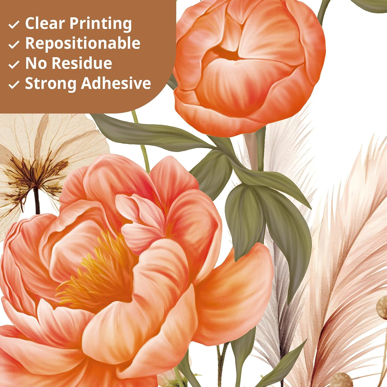 DECOWALL SG2-2506 Boho Small Flowers Wall Stickers Peel and Stick Removable Floral Decals Nursery Bedroom Nature Home Decor Garden image number 3