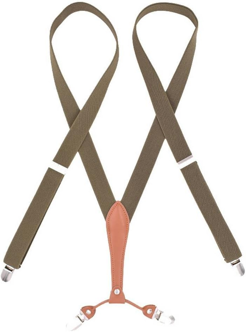 Bigood 25MM Adult Mens Lengthen Elastic Adjustable Braces Suspenders with 4 Clips image number 5