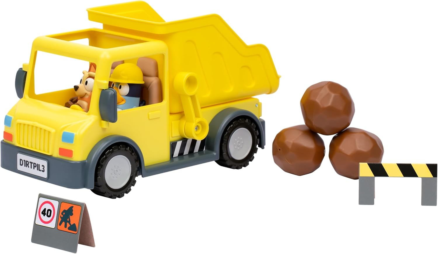Bluey'S Dump Truck, with Load and Unload Feature, Get Some Work Done with Exclusive Hard-Hat Bluey and Muddy Bingo image number 6