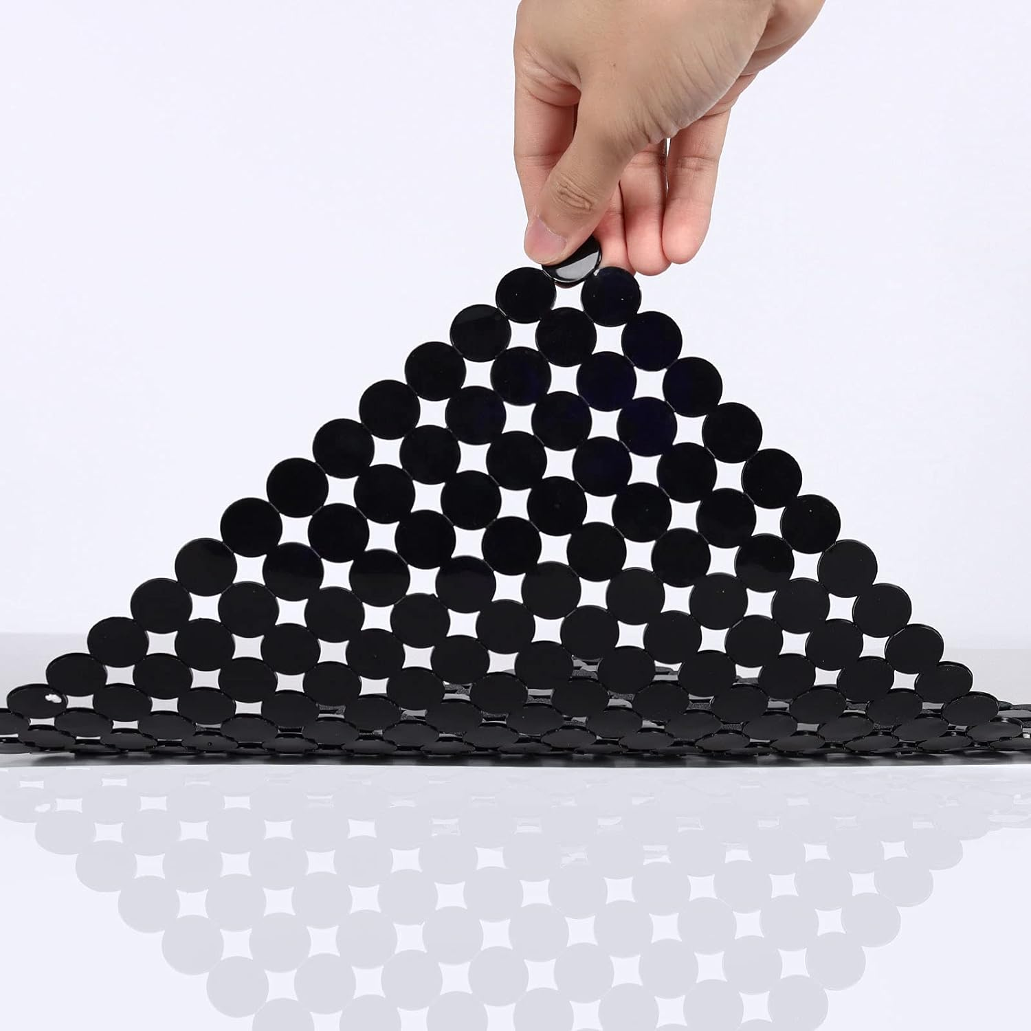 Qulable 2Pack Kitchen Sink Mat for Stainless Steel/Ceramic Sinks, PVC Eco-Friendly Protectors for Bottom of Kitchen Sink, Adjustable, Fast Draining, Dots Design, 11.8X15.7 (Black) image number 3