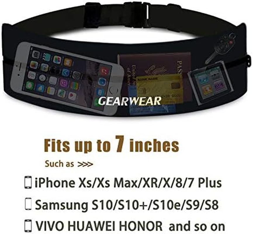 GEARWEAR Running Phone Holder Runner Belt Waist Pocket for Workout Fitness Walking Jogging Exercise Sport Gym for Iphone XR XS MAX 8 plus Samsung S10 image number 1