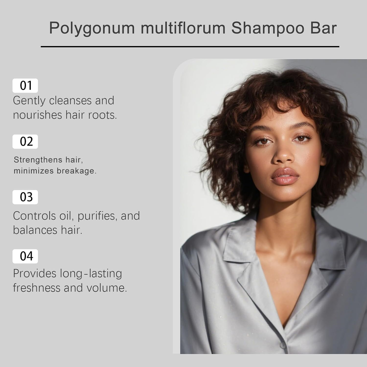 Black Triangular Polygonum Multiflorum Shampoo Bar - Moisturizing & Strengthening | Gentle Cleansing for All Hair Types, Long-Lasting & Travel-Friendly (1Pcs) - 1Pcs image number 4