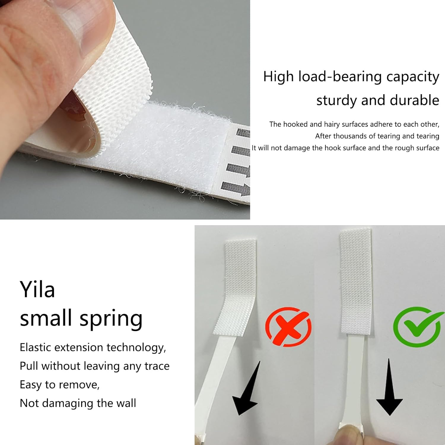 36 Pairs Picture Hanging Strips Heavy Duty Hook and Loop Adhesive Tape Removable Damage Free Double Sided No Nail Photo Frame Stickers for Wall Decor Home Improvement 16Mm 70Mm 72 Strips image number 5