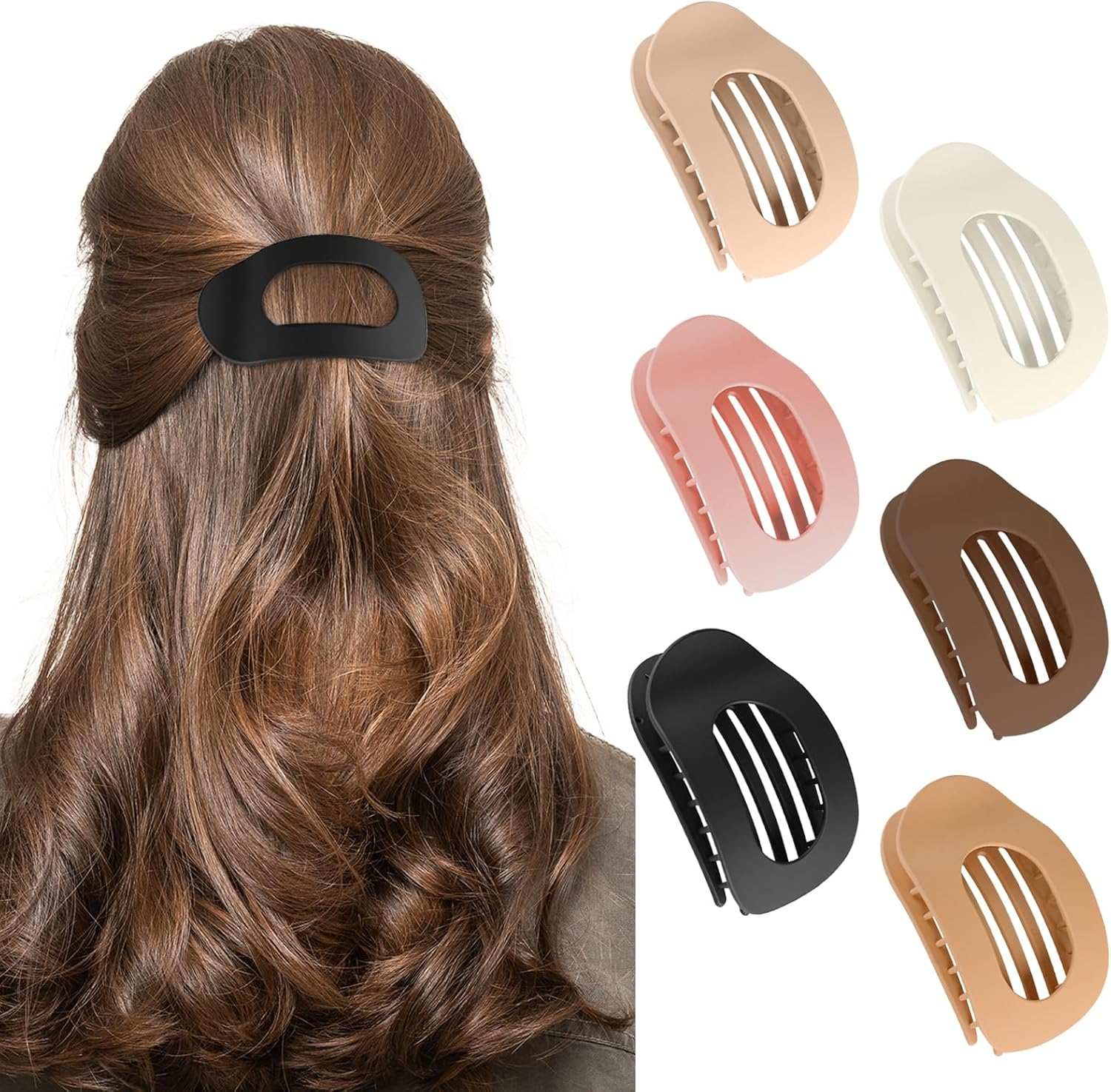 Dcsfadq Pack of 6 Women'S Hair Clips, Duckbill Hair Clip, 6 Colours, French Elegant Flat Hair Clip for Girls, Women, Everyday Travel image number 4