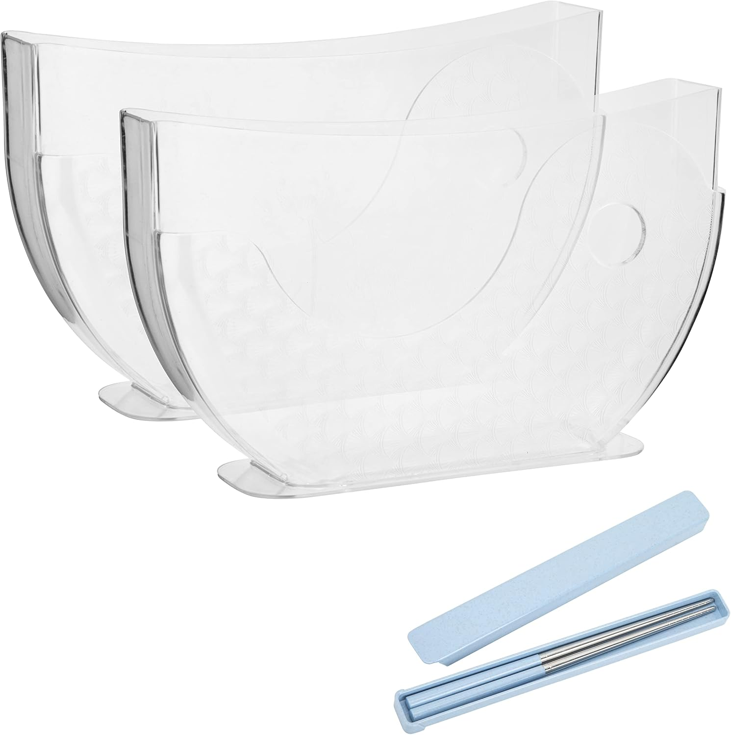 Katai - Set of 2 Rice Paper Water Bowl Holder - Ergonomic, Compact and BPA Free and Perfect for Spring and Summer Rolls - Holds up to 30 Papers - Complete with Premium Chopsticks image number 5