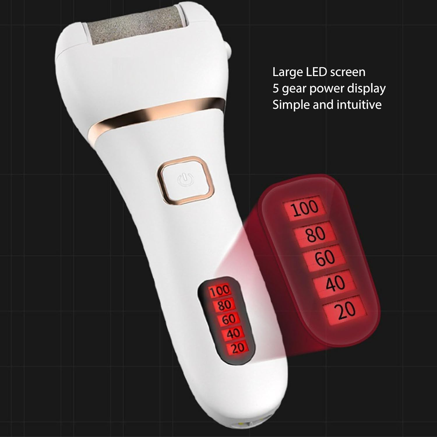 Potable Pedicure Supplies for Home, Electric Feet Callus Remover Rechargeable Automatic LED Display, Foot Callus Remover with 2 Gears Adjustment Foot Scrubber Filer image number 6