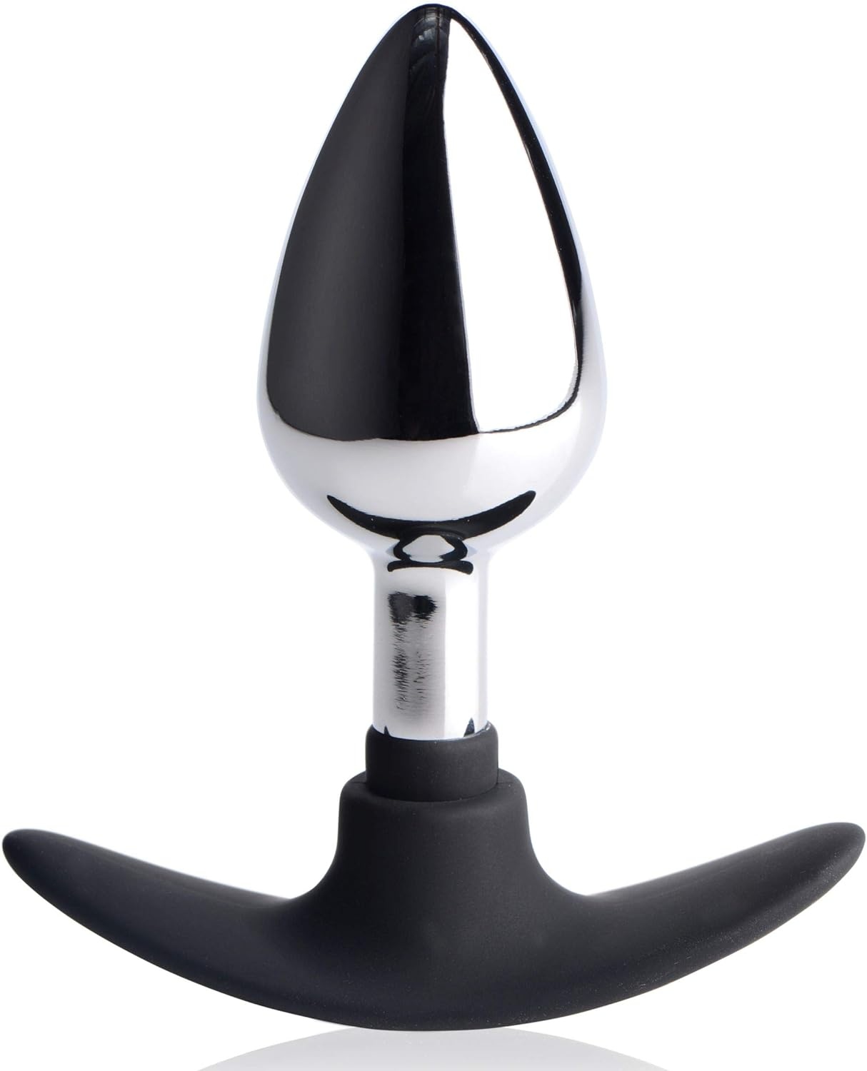 Master Series Dark Invader Metal and Silicone Anal Plug, Medium, Black/Silver image number 4