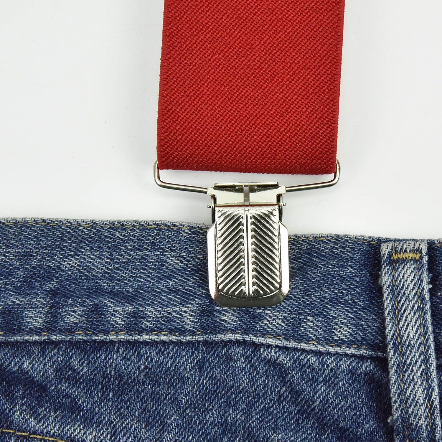 Hold&rsquo;Em Suspenders for Men Heavy Duty Big and Tall Utility Clips 2 Inch Wide Elastic Work Braces image number 4