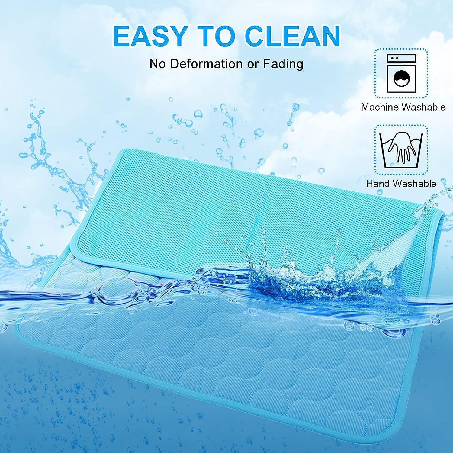 Dog Cooling Mat, Extra Large Pet Cooling Pads for Dogs, Summer Cooling Bed for Cats, Portable Pet Cooling Cushion for Home or Outdoor(Blue,Xl) image number 1