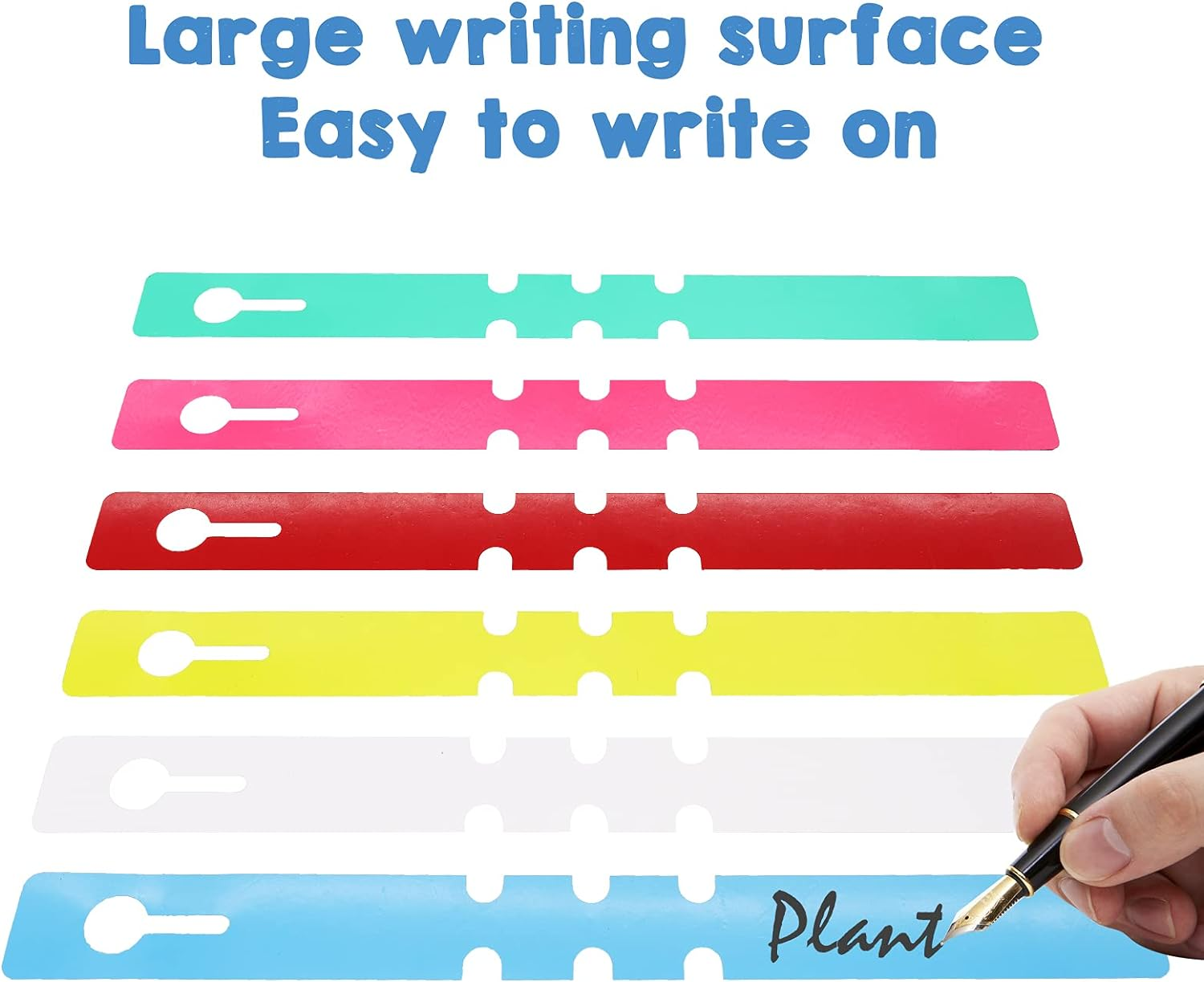 Plant Labels Valuehall 600Pcs Nursery Garden Labels 6 Colors Plastic Plant Tree Tags Large Writing Surface Waterproof and Reusable V7G01 image number 5