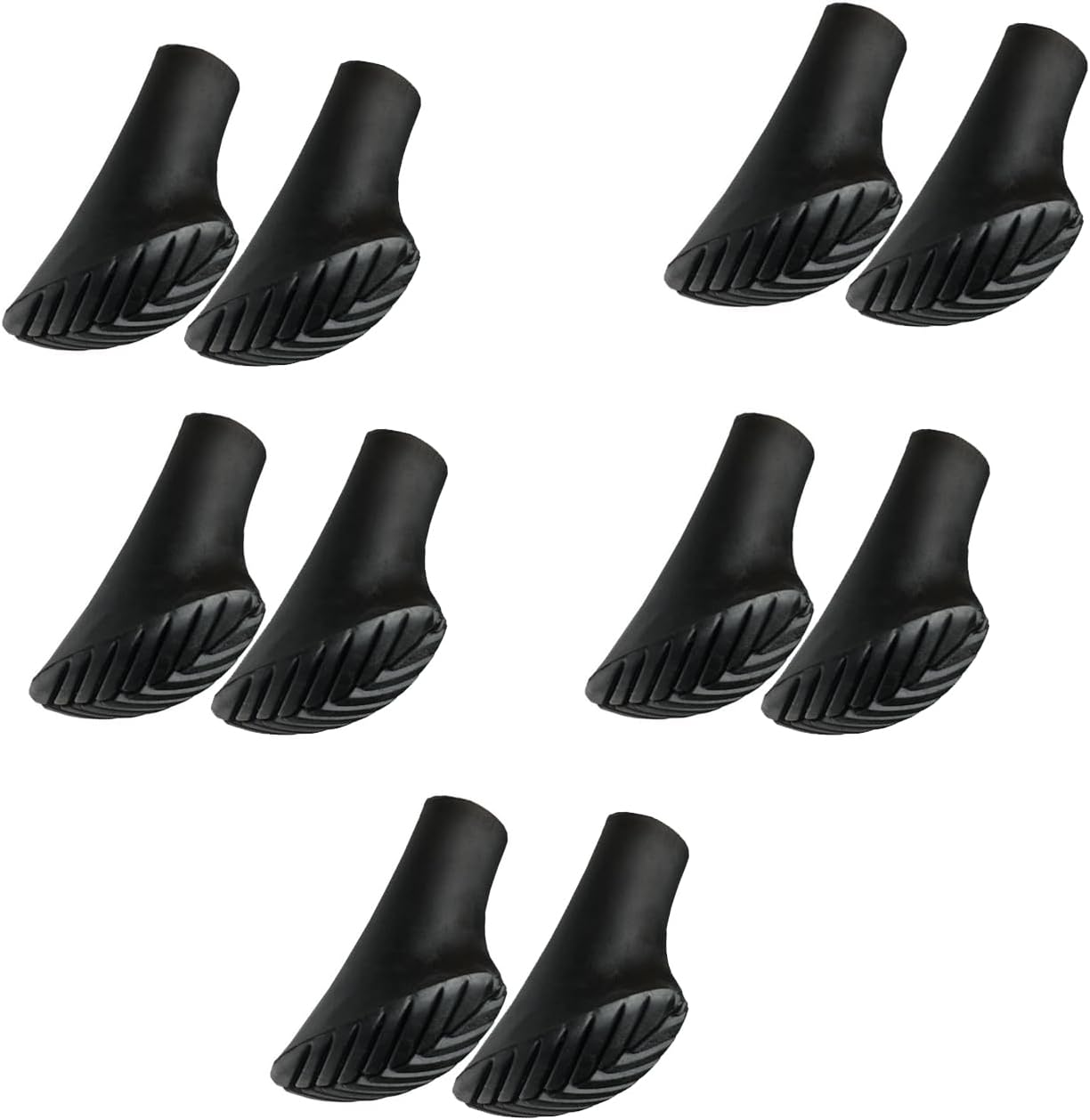 Meichoon 10 Pack Hiking Pole Tips Replacement Rubber Protectors for Trekking Walking Sticks Universal 11Mm/0.43" Fit TP13