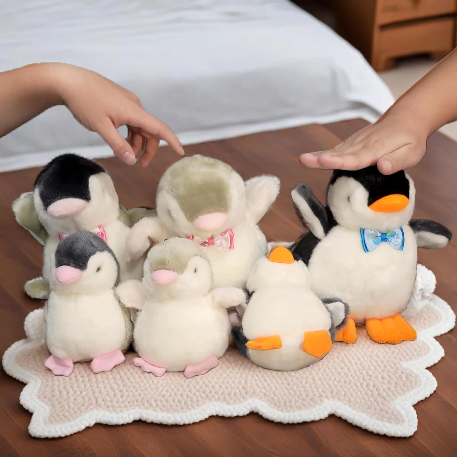 [2Pcs Pack] Soft Plush Penguin Stuffed Cute Baby Animal Dolls and Keychain, Ideal Party Souvenir Kids Boys Girls Girlfriend Valentines Day Christmas Birthday Gifts Toy Lot (Grey) image number 6