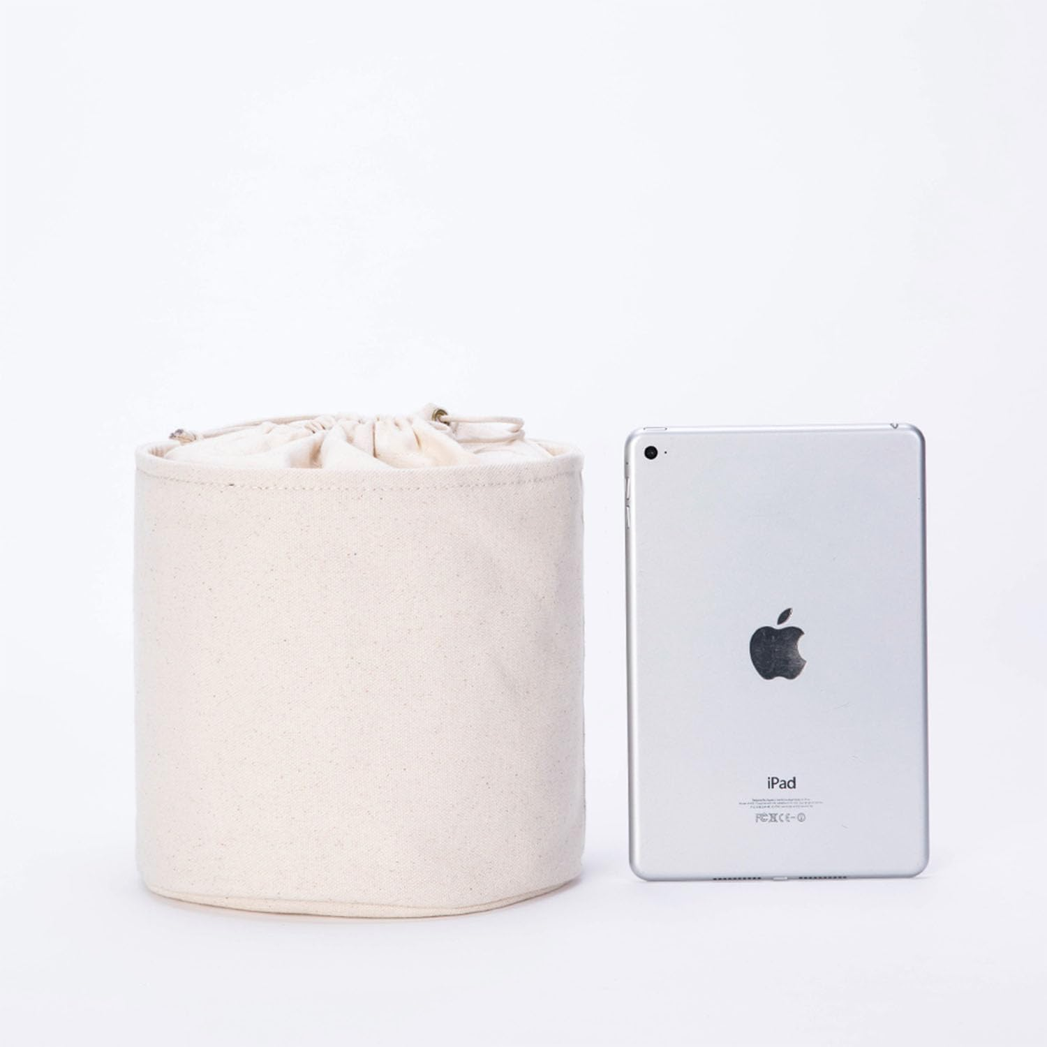 YONBEN Tall Purse Organizer Insert Womens Canvas round Handbag Organizer Storage,Handbag Purse Organizer round Cosmetic Pouch Bag Bucket Makeup Bag (Beige, M)&hellip; image number 6