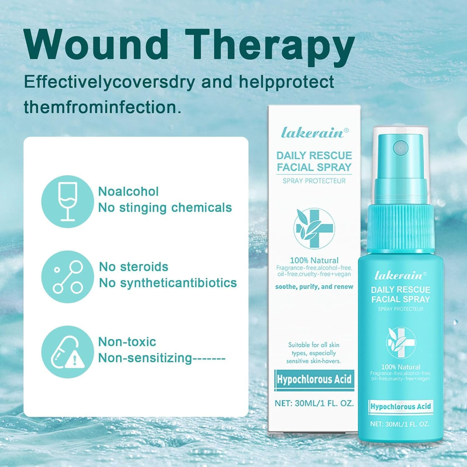 Hypochlorous Acid Spray for Body & Face, HOCL Daily Rescue Facial Spray, Toner Soothing and Purify, Facial Mist, Support against Irritation, Calm Redness image number 2