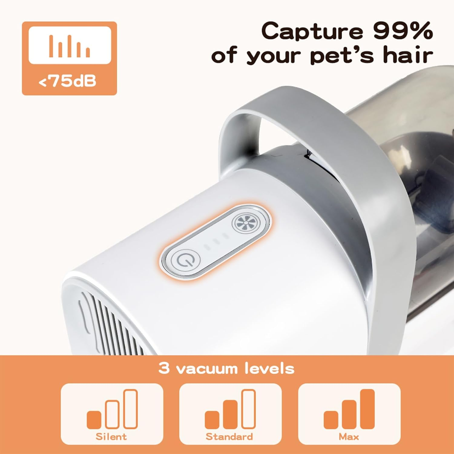 Pawz Pet Grooming Kit 3 Vacuum Levels, 7 in 1 Electric Cordless Dog Cat Grooming Set with Paw Hair Trimmer,Cleaning Brush for Shedding,Wireless Dryer Remover Clipper,1.5L Cup, Low Nosie Pet Supplies image number 5