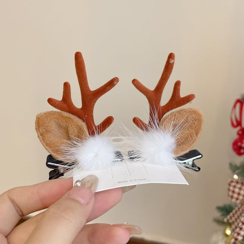 Christmas Antler Hair Claw Clips Hair Claw for Women 1Pack Christmas Deer Hair Claw Clips Christmas Headband Christmas Hairband Clips Hair Clips Brown Cute Christmas Clips Cute Hair Clips Accessories image number 2