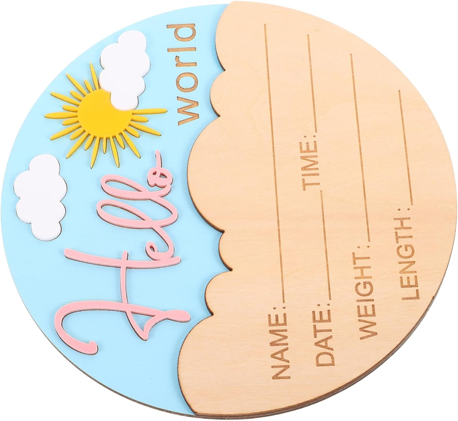 Wooden Newborn Announcement Sign Birth Name Plaque Unisex Welcome Photo Prop Shower Hospital Nursery Smooth Safe Keepsake