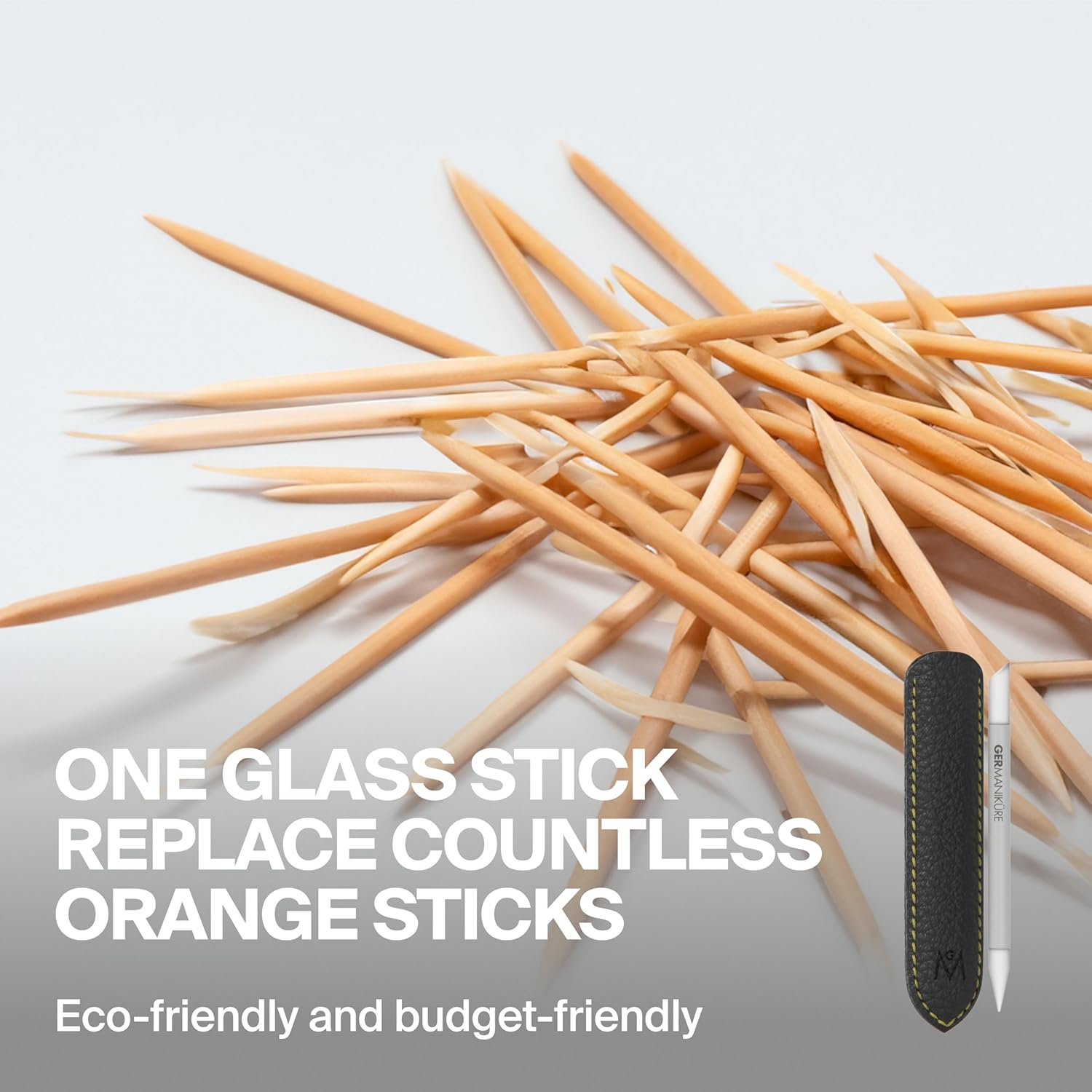 Germanikure 6Mm Crystal Glass Cuticle Removing Manicure Stick with Leather Case image number 5