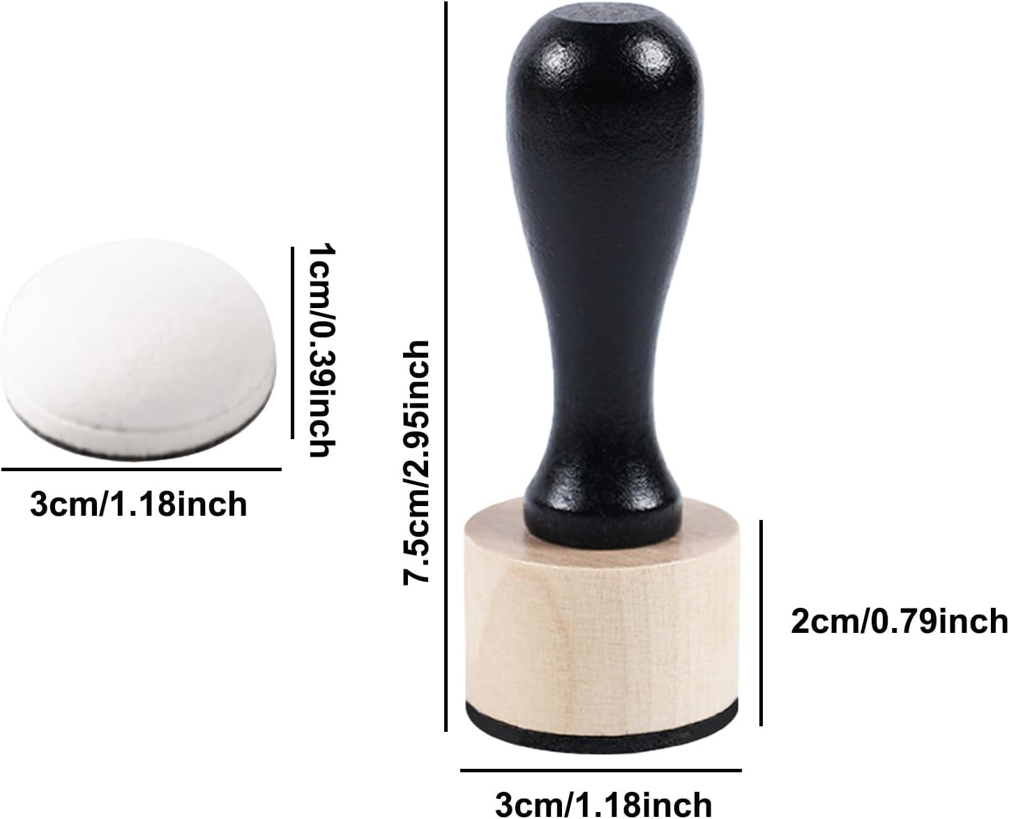 CENZICOM 21 Packs Mini round Ink Blending Tool with Foams Set for Drawing, Distressing, Blending and More (Black-White(Round Sponge+Handle)) image number 3