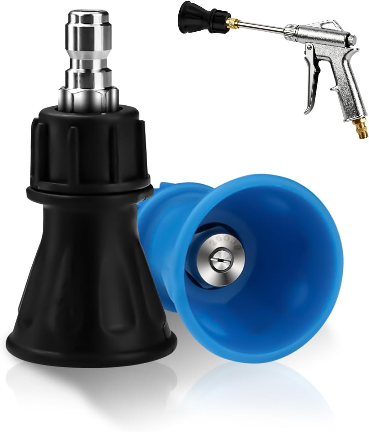 2 Packs 0.64 Cm Stainless Steel 40 Degree Pressure Washer Nozzle Quick Connector, Pressure Washer Tips with Rubber Protection Guard for High-Efficiency Cleaning