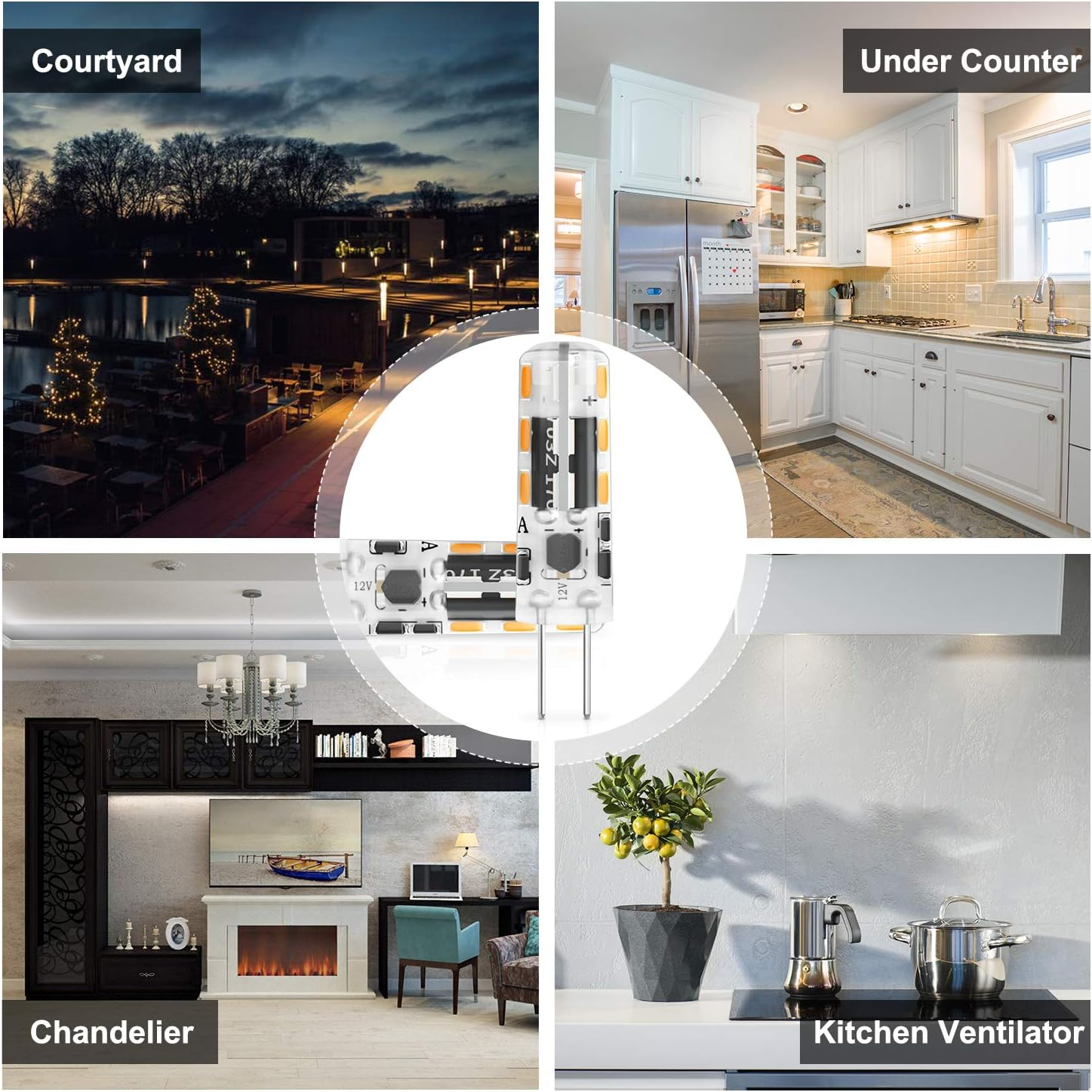 Dicuno G4 LED Light Bulbs, 1.2W (10W Halogen Equivalent), 120LM, Warm White (3000K), 12V, Non-Dimmable G4 Bulbs for Home Lighting, 10-Pack - Warm White image number 4