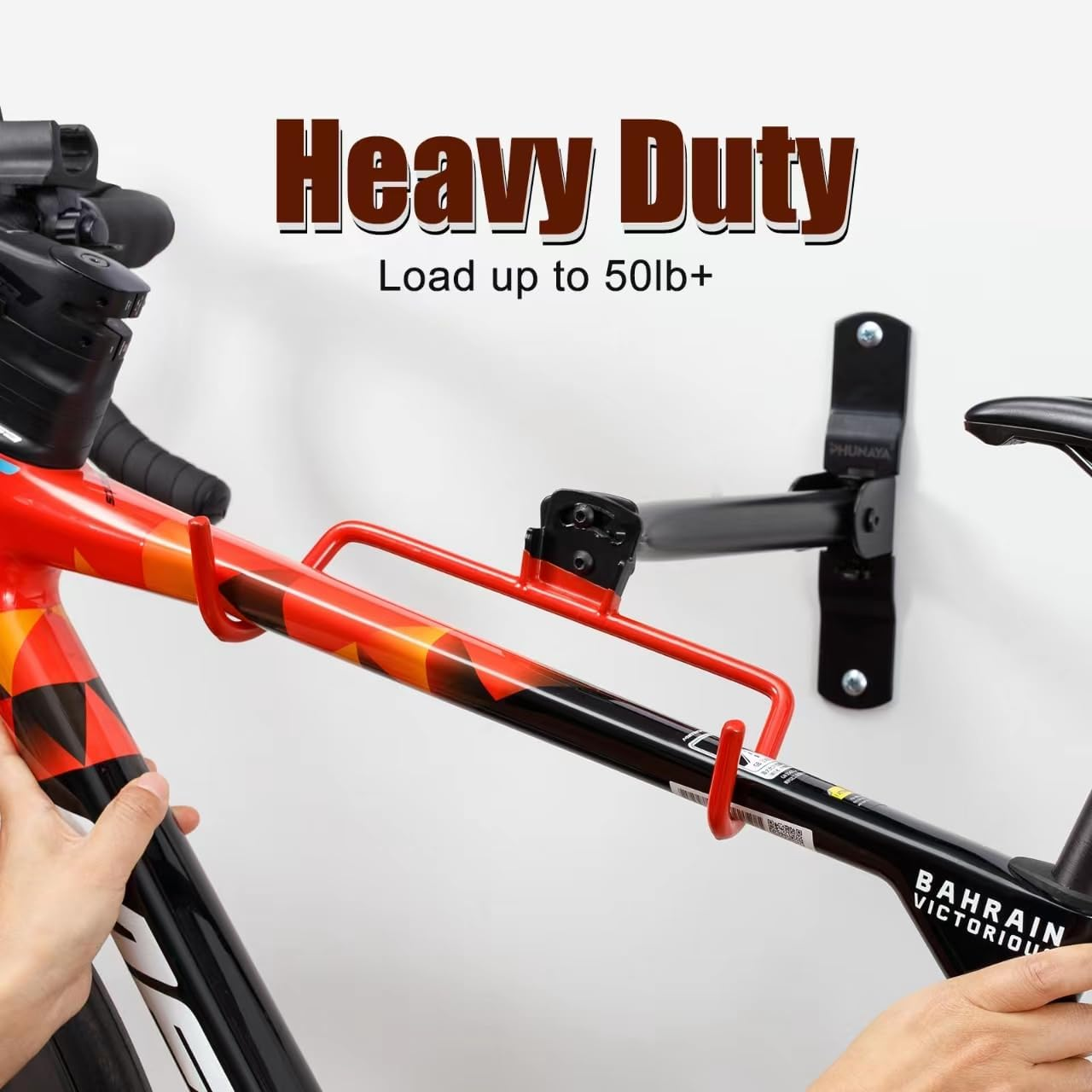 Bike Hanger Wall Mount Bike Hook Horizontal Foldable Bicycle Holder Garage Bike Storage Bicycle Hoist Heavy Duty Screws image number 3