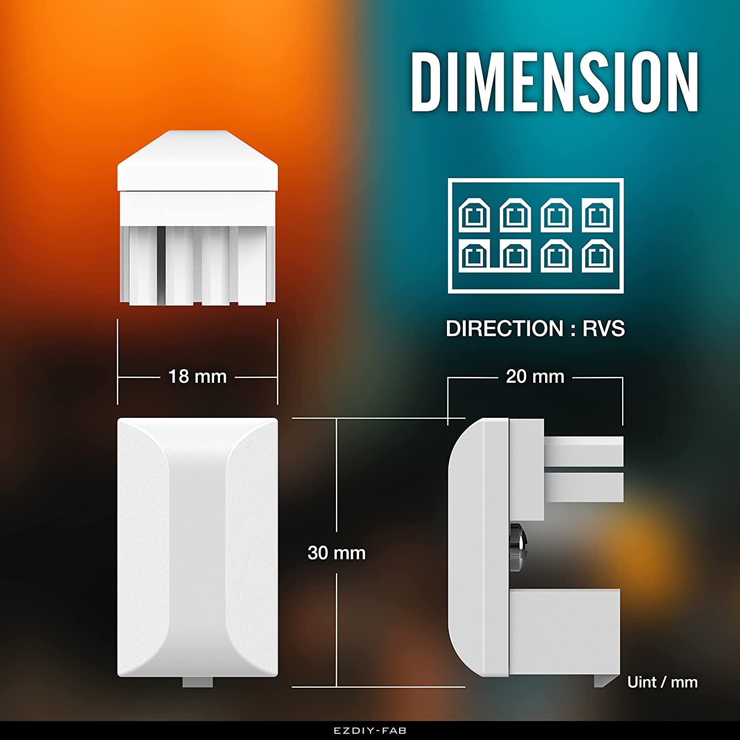 EZDIY-FAB GPU VGA Pcie 8 Pin U Turn 180 Degree Angle Connector Power Adapter Board for Desktop Graphics Card-Reverse Type 3-Pack White image number 2