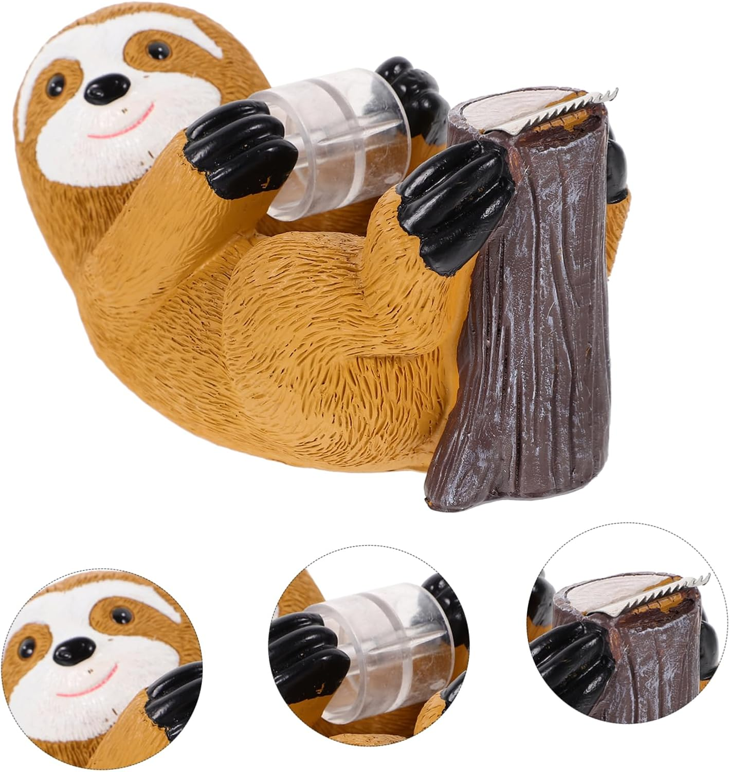 DIYEAH Cute Sloth Tape Dispenser Creative Resin Tape Holder for Desk Convenient and Compact Design Office Accessory for Fun Environment image number 2