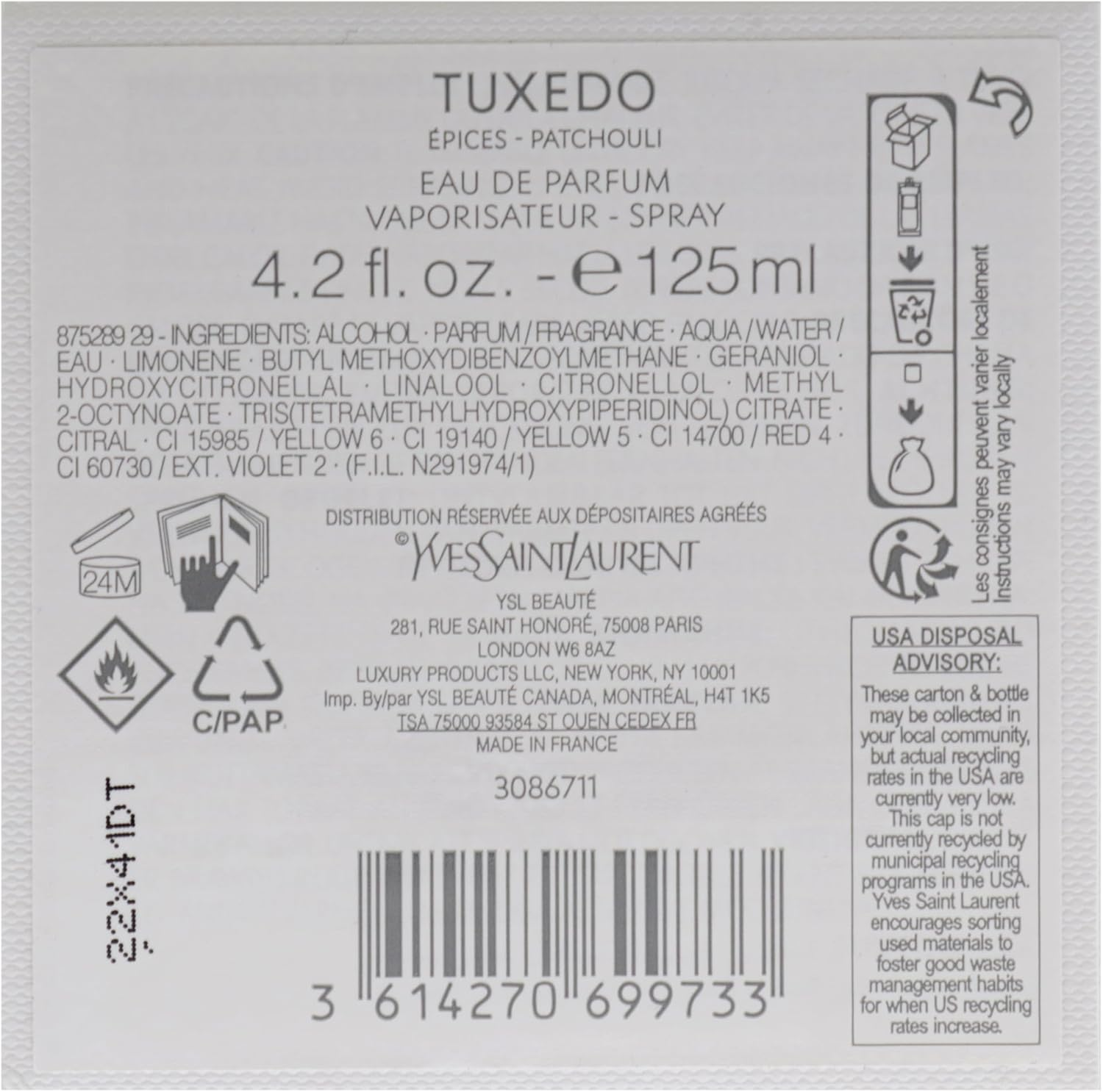 Tuxedo Epices Patchouli by Yves Saint Laurent for Unisex - 4.2 Oz EDP Spray image number 4