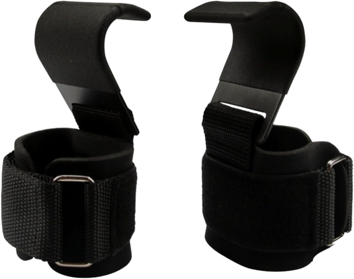 Weight Lifting Hooks (Pair), Heavy Duty Power Wrist Straps Hand Grip Support for Deadlifts, Pull Ups, Shrugs - Gym Gloves for Men and Women image number 2