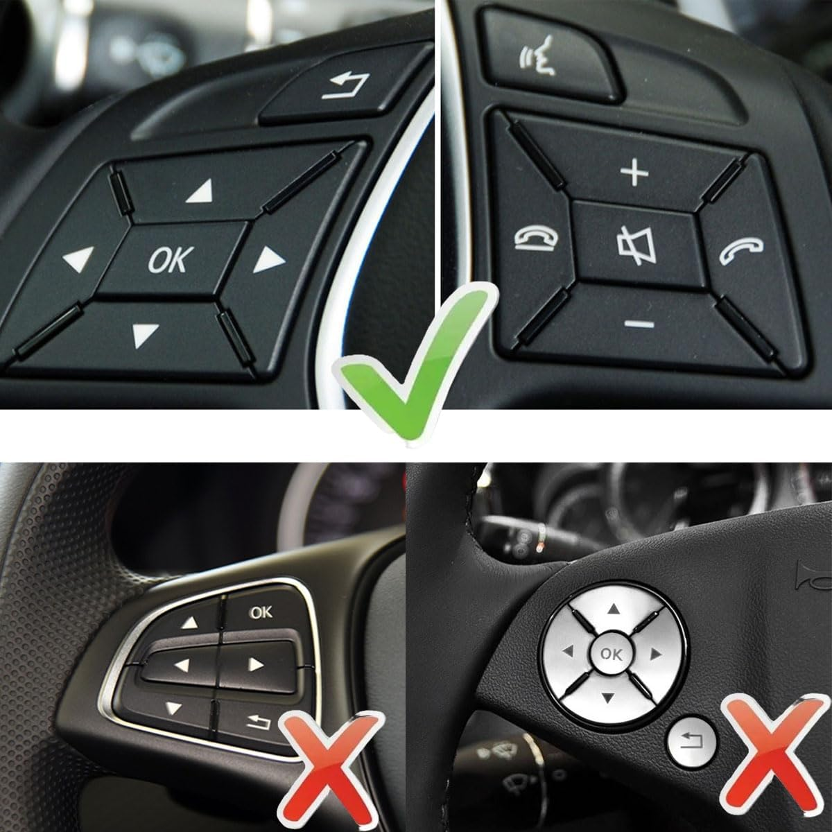 CHEYINGCHIDIY Black Car Steering Wheel Button Switch Trim Cover Sticker for Mercedes Benz a B C E Ml Gl Cla Gla Glk Sl SLK Class W176 W246 W212 W204 image number 5