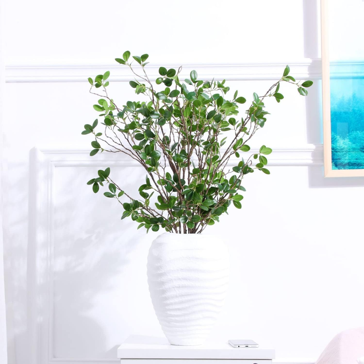 Melorca&Guilla Artificial Plants,6Pcs 43.3" Green Faux Branches for Vase,Artificial Plants for Shop Garden Office Home D&eacute;cor - 2, Green Bamboo image number 2