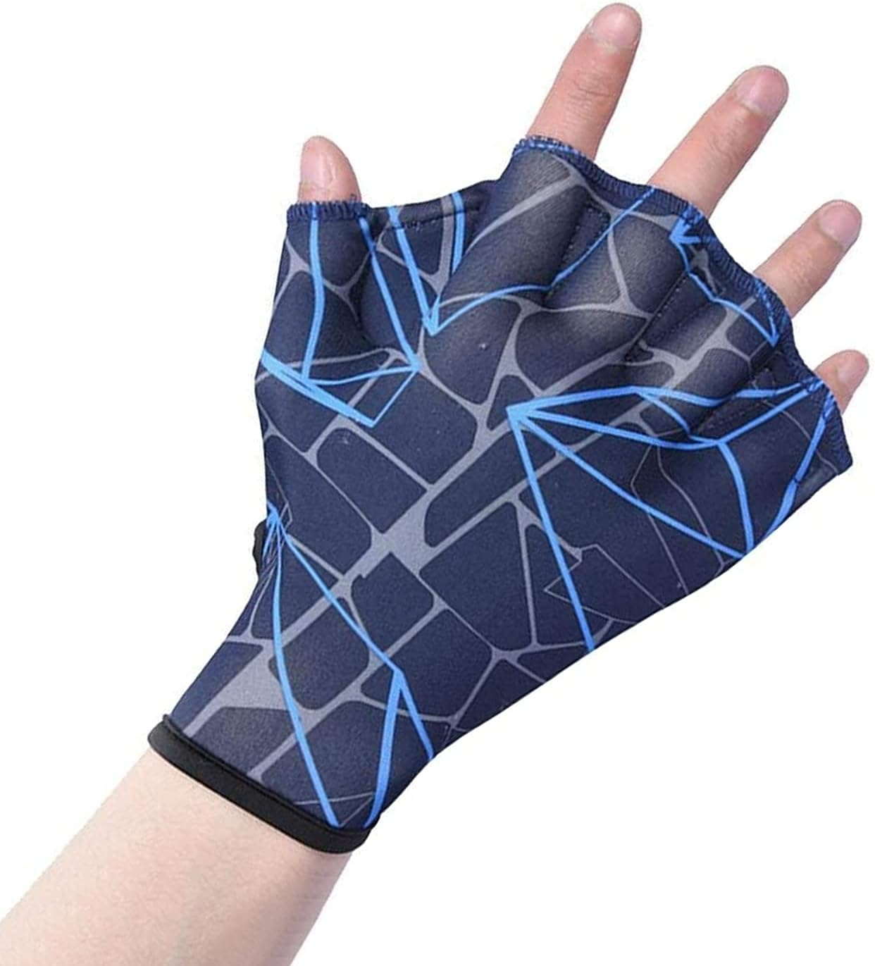 Nylon Swimming Gloves Aquatic Swimming Webbed Gloves Water Training Hand Webbed Hands Webbed Flippers Swim Gear Gloves Fit Aquatic Training Swim Costume Dive Hand Equipment image number 3