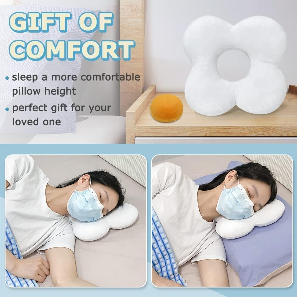 NEPPT Ear Piercing Pillow for Side Sleepers Donut Pillow with Ear Hole, CNH, Relief Pain Ear Inflammation and Pressure Sores Guard Protector Earplugs Support Pillow for Sleeping image number 3