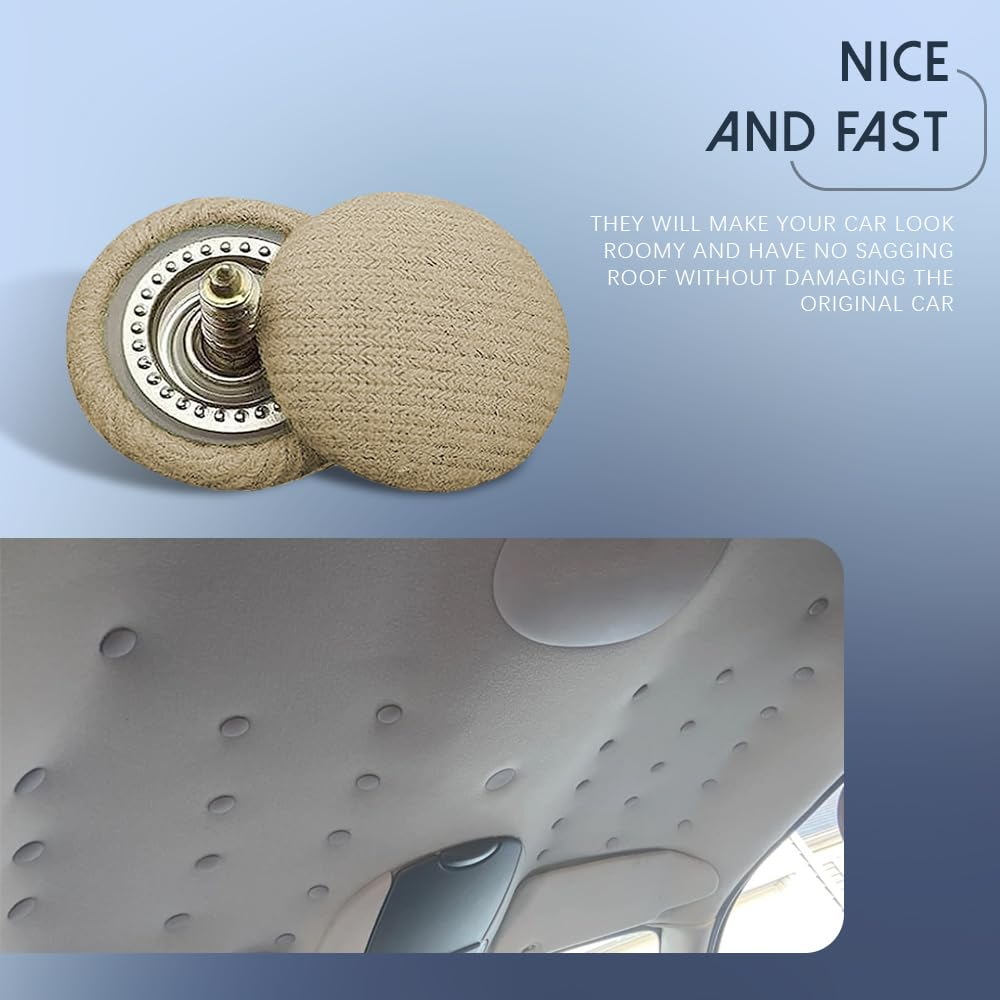 Car Roof Headliner Repair Kit, Headliner Pins, Auto Interior Ceiling Fabric Fixing Buckles with Installation Tool, Car Interior Accessories Automotive Roof Clips Universal for Most Cars
