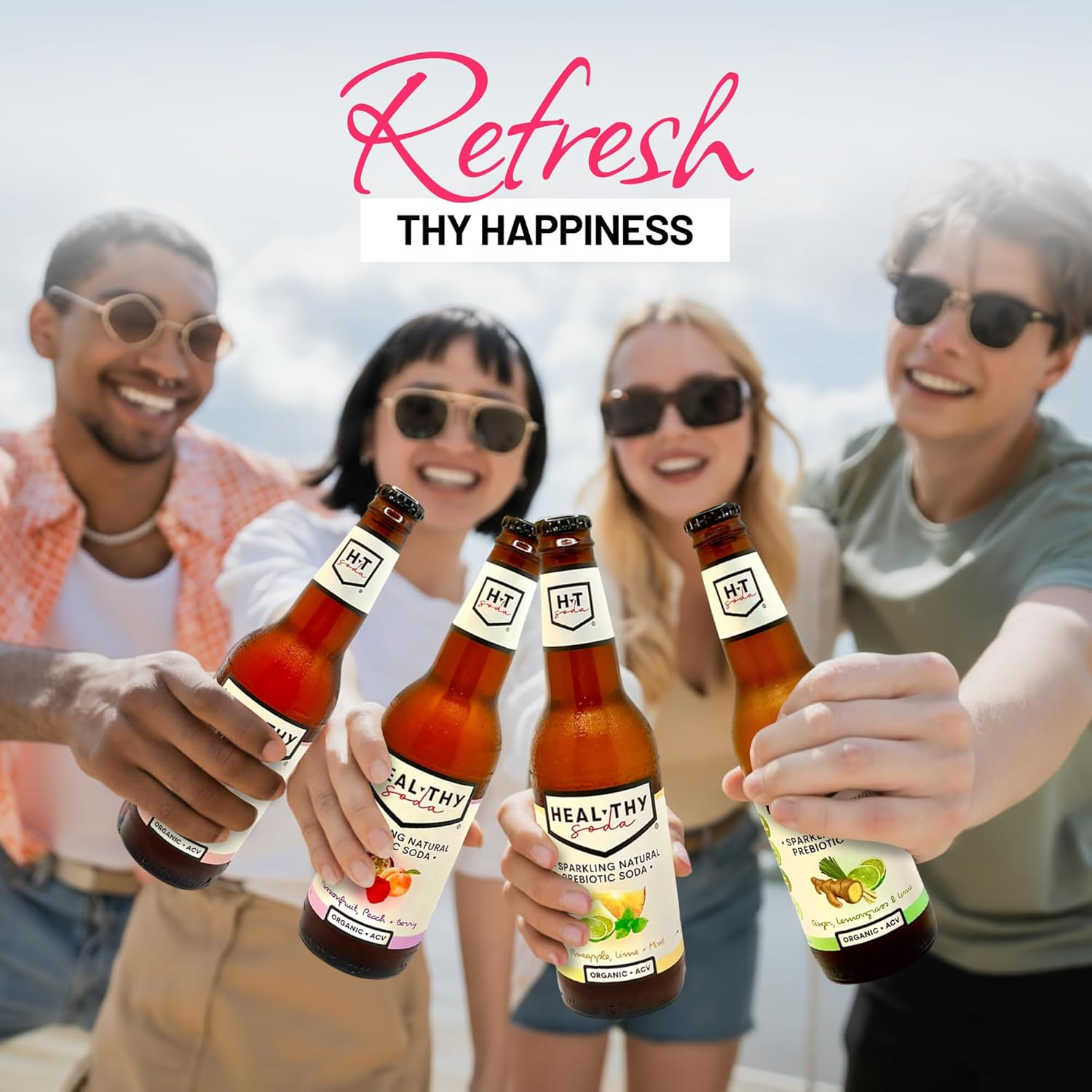 Heal Thy Soda, Passionfruit Peach & Berry, 12X200Ml &ndash; Naturally Flavoured Sparkling Soda, Zero Sugar, Low Calorie, Infused with Real Fruit & Apple Cider Vinegar Mother, No Artificial Flavours image number 5