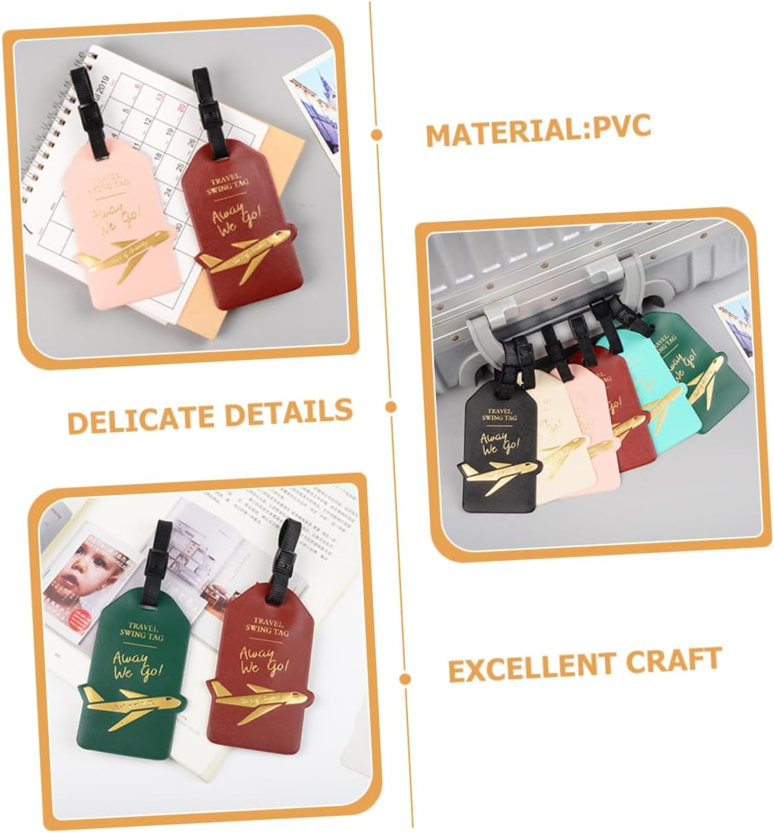 ANDRESLAD Baggage Tag Suitcase Tag Travel Suitcase Label Luggage Tag Random Color image number 1