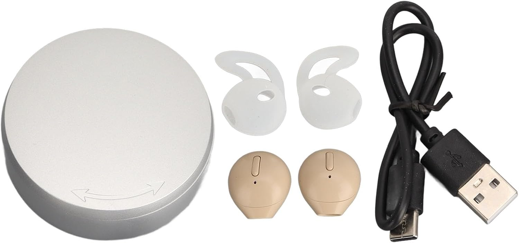 Mini Wireless Earbuds, Bluetooth Noise Cancelling Headphones, Super Long Endurance Sports Headset for Workout Gym TV Travel (Skin Color) image number 5