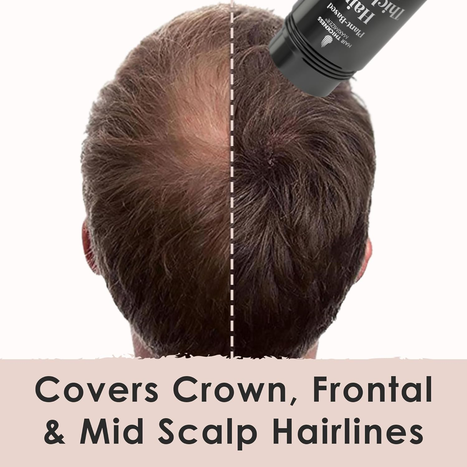 Hair Thickness Maximizer 2.0 - Safer than Keratin Hair Building Fibers with 2Nd Gen All Natural Plant Based Hair Loss Concealing Fillers for Instant Thickening of Thinning or Balding Hair (Black) - Dark Brown image number 3
