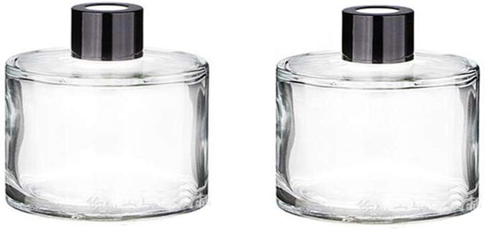 Set of 2 Glass Essential Oils Diffuser Bottles Fragrance Bottle Jars Containers for DIY Replacement Reed Diffuser Sticks Sets Essential Oils Crafts Decor (50ML Black Cap) image number 6