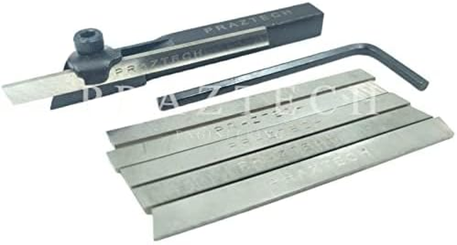 PRAZTECH&reg; Mini Lathe Cut off 8Mm Holder Square Parting Tool + 6 HSS Blade + Key | Factory | Premium Quality Power & Hand Tool | Lathe Parts & Accessories | Tools for Industrial & Mechanical Use | DIY image number 3