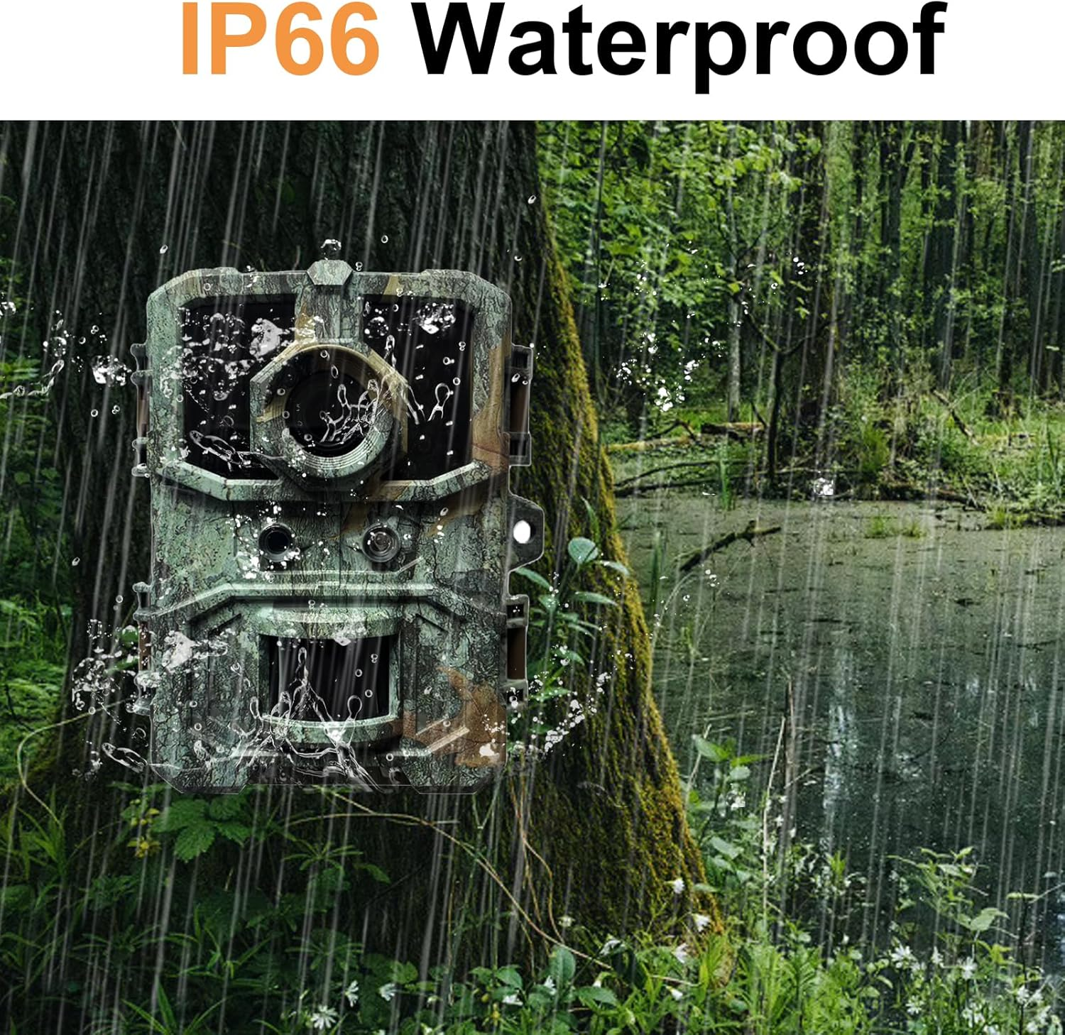 Trail Camera, 4K HD Game Camera with Night Vision, 0.3S Trigger Time Motion Activated, Loop Recording, 2.0 LCD Screen, IP66 Waterproof Camera for Wildlife Monitoring image number 5