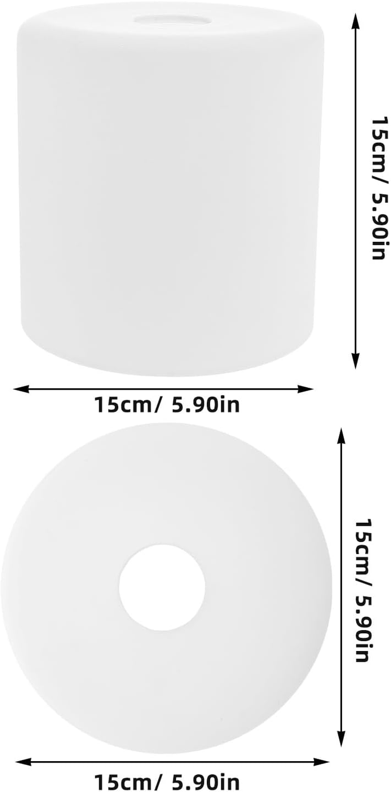 UKCOCO Cylinder Glass Lampshade Frosted Milky White E27 Replacement for Pendant Floor Table Lamps Shatter-Resistant Home Dining Decor 6 Inch image number 1