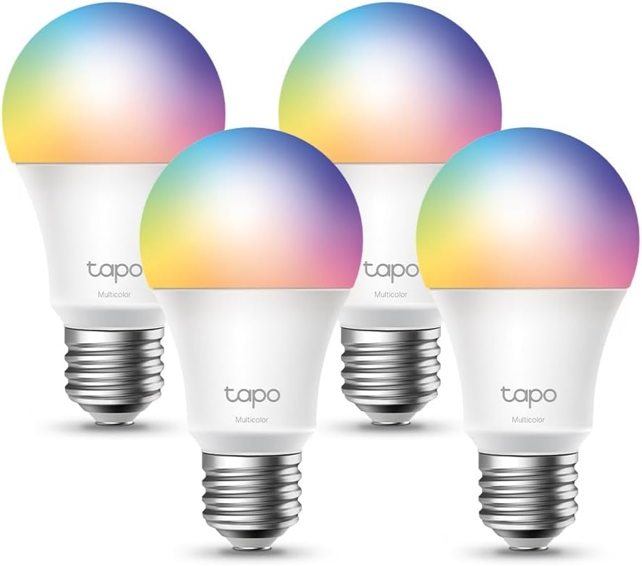 Tapo Tp-Link Smart Wi-Fi Light Bulb, 4-Pack, Multicolour, E27, 60W Equivalent, Schedule & Timer, Voice Control, Remote Control, No Hub Required (Tapo L530E(4-Pack))