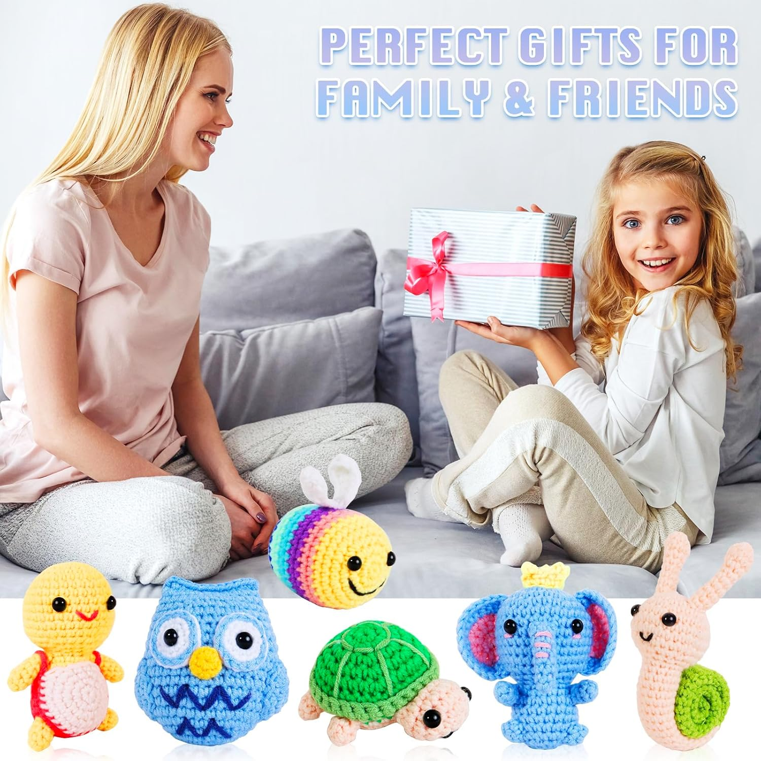 ZOCINS Crochet Animal Kit for Beginners, 6 Pcs DIY Knitting Kit for Beginners Kids Adults, Complete Crochet Starter Set to Make 6 Cute Animals with Step-By-Step Video Tutorials image number 6