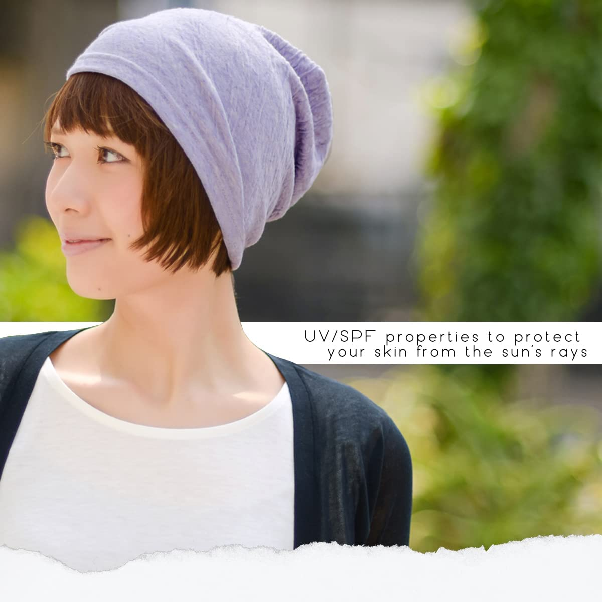 CHARM Womens Organic Cotton Beanie Hat - Mens Slouchy Beanie Made in Japan Chemo Hat image number 5