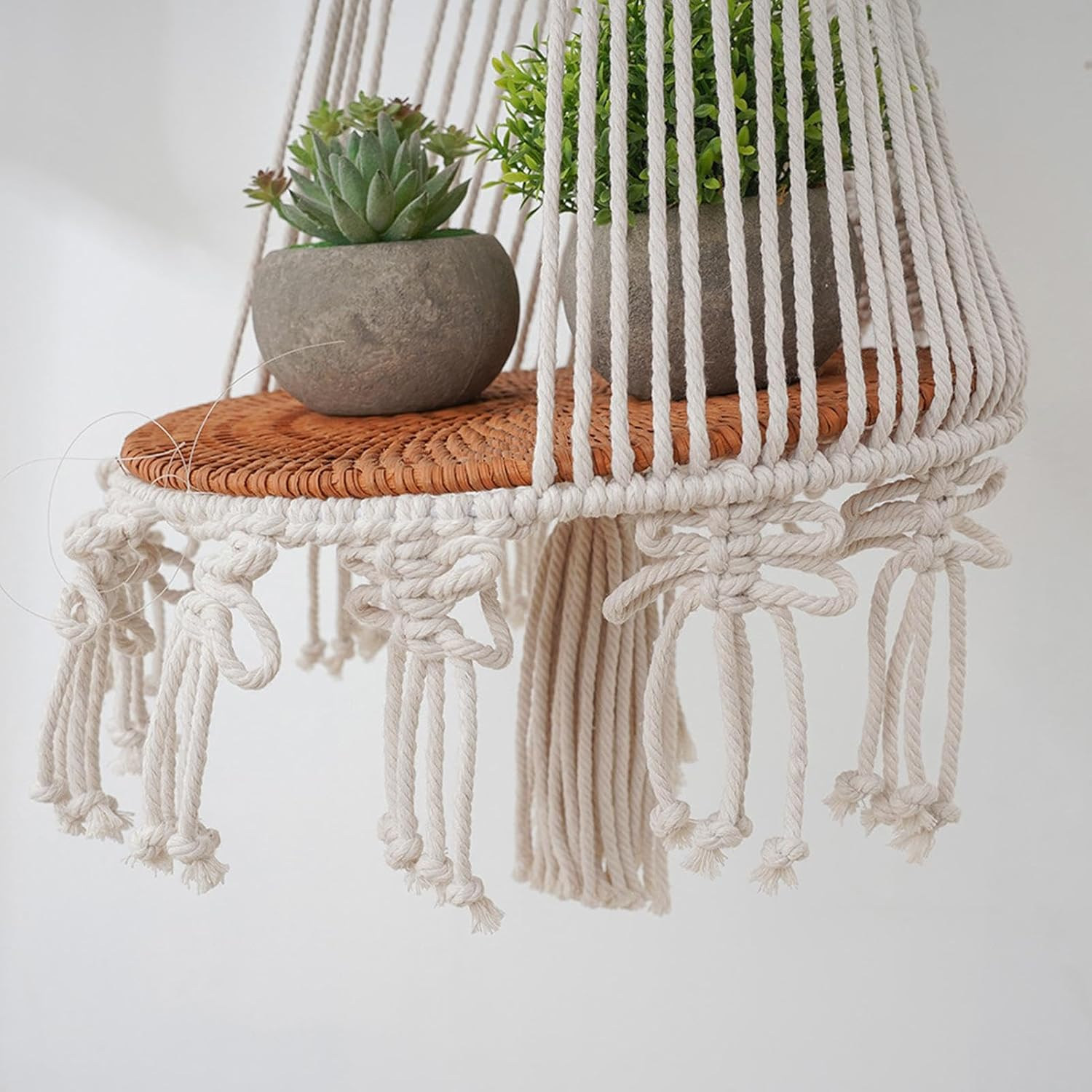 Cat Hammock Swing | Macrame Cat Bed | Kitten Swing Hammock, Rope Plant Holder, Feline Resting for inside outside House Decoration, Animal Kitten Hanging Bed for Resting, Engaging, and Relaxing image number 5