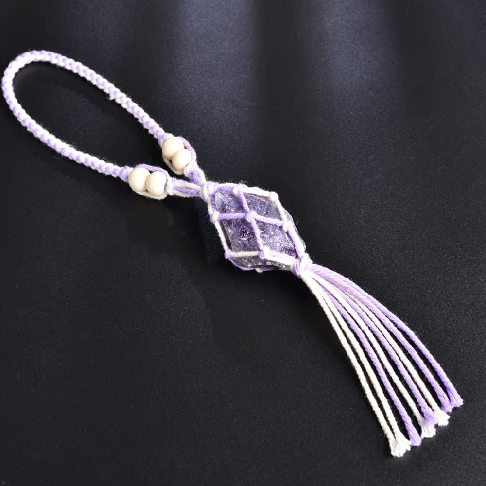Healing Crystals Feng Shui Hanging Ornament Car Ornament Meditation Hanging Ornament Window Ornament for Home Decor (1 Piece Amethyst) image number 4